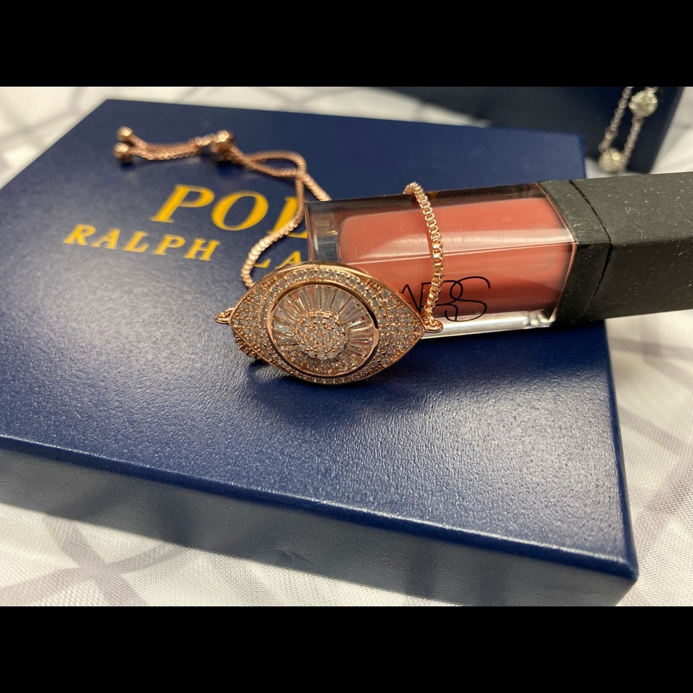 Rose gold evil eye protection bracelet